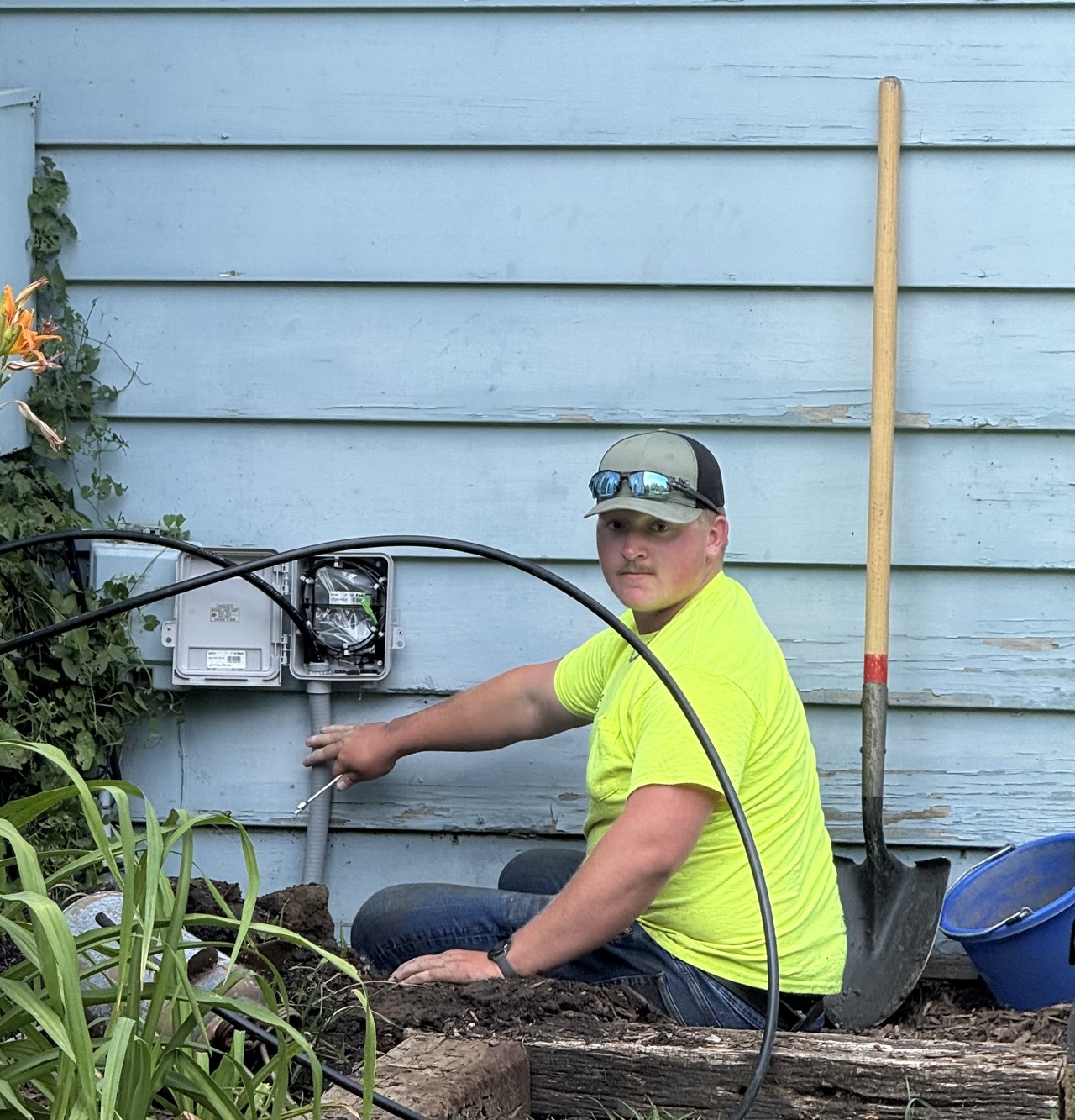 Running cable into a house